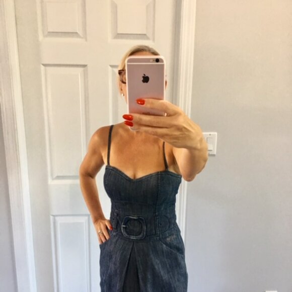 RARE Vintage Miss Sixty denim dress 100% cotton with built in bra size xs - Picture 4 of 16